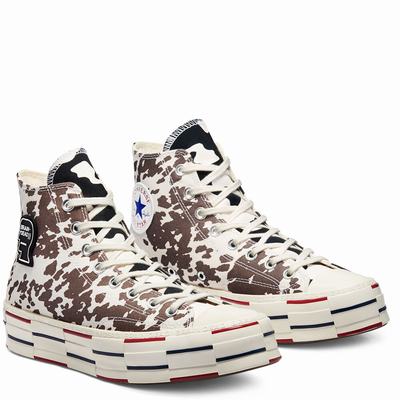 Converse x Brain Dead Chuck 70 - Miesten Matalavartiset Tennarit - Beige/Mustat